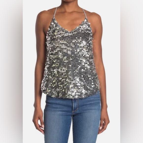 WALTER BAKER Haley Sequin Cami Top Size L (no tags) - Picture 1 of 8